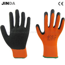 Forro de poliéster de látex recubierto de trabajo industrial guantes de trabajo de protección (LS208)